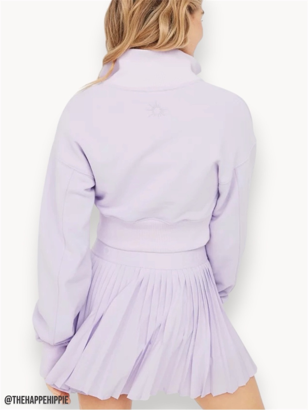 Offline by Aerie Lavender Cropped Quarter-Zip Hoodie
